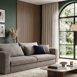 Moderni pilka/taupe sofa 200 cm | Svetainės sofos internetu